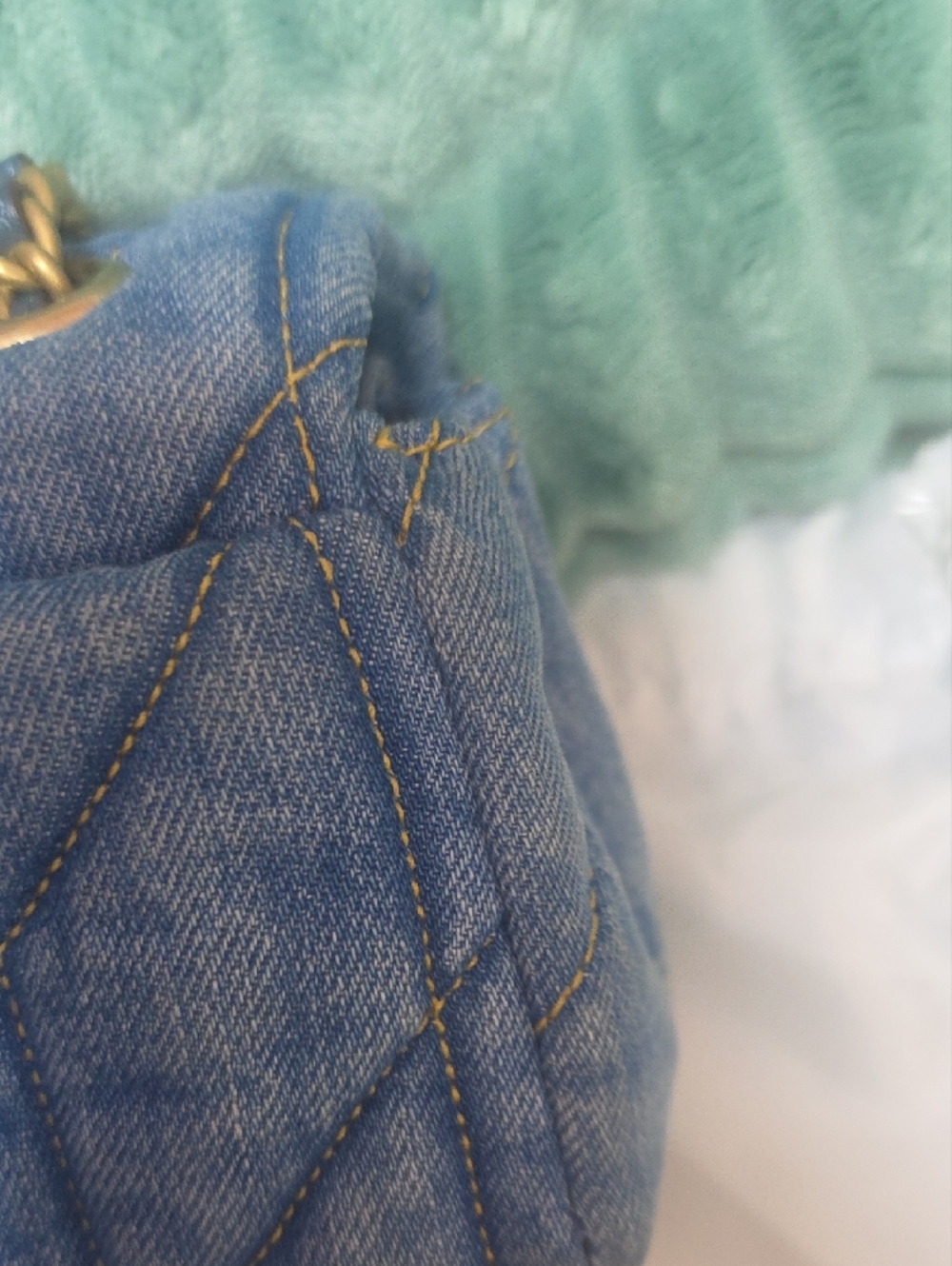 Coach Quilted Tabby 20 Denim Shoulder Bag with Brass 'C' - Blue Denim - Picture 8 of 16